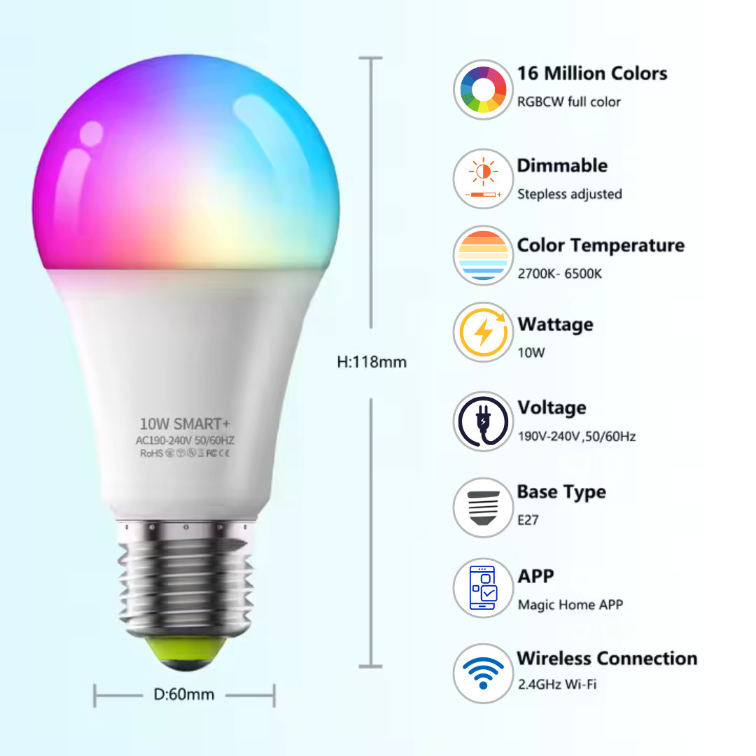 QuantiLED Smart RGB + CCT Light Bulbs 10W